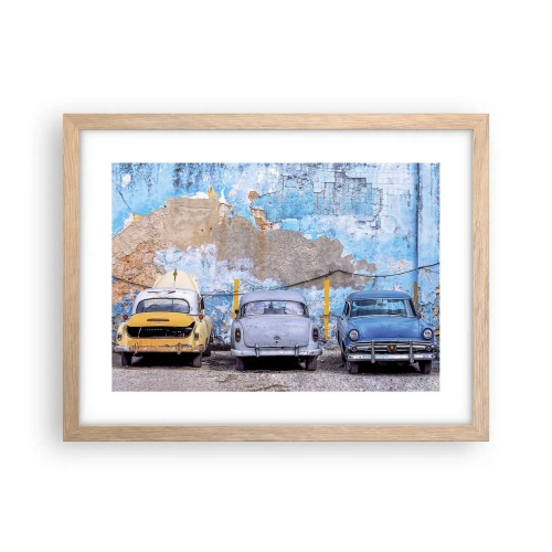 Affiche dans un chêne clair - Poster - Rencontre de vétérans - 40x30 cm