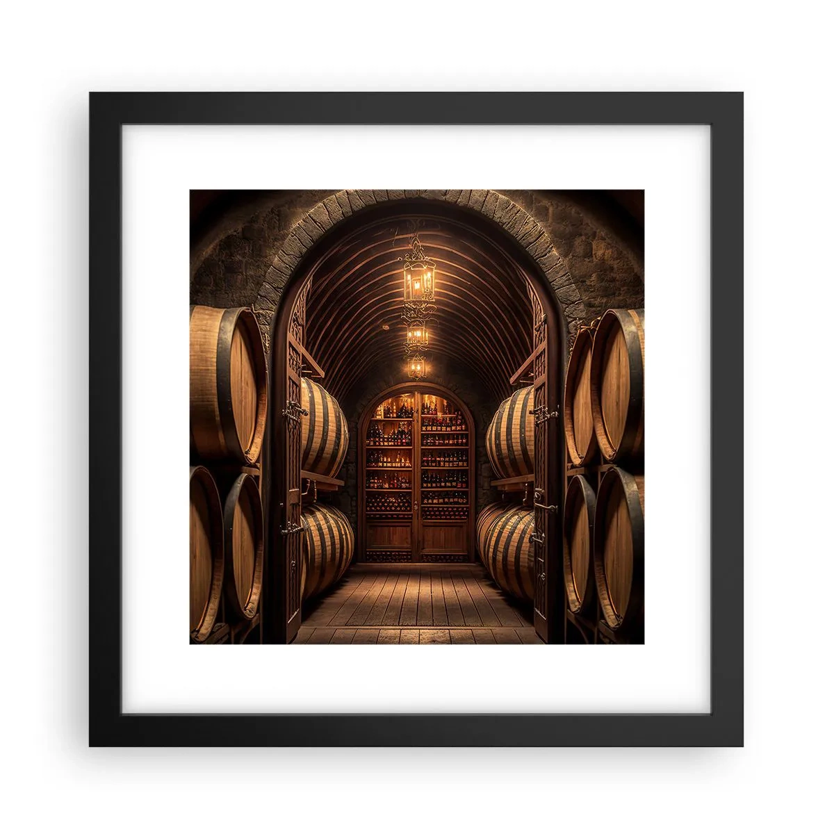 Affiche dans un cadre noir - Poster - Cave climatisée - 30x30 cm