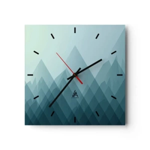 Horloge murale - Pendule murale - Graphiques de montagne minimalistes dans des tons de bleu - 30x30cm - Grand, plus grand, encore plus grand - Décoration murale moderne pour le salon et la chambre ARTTOR