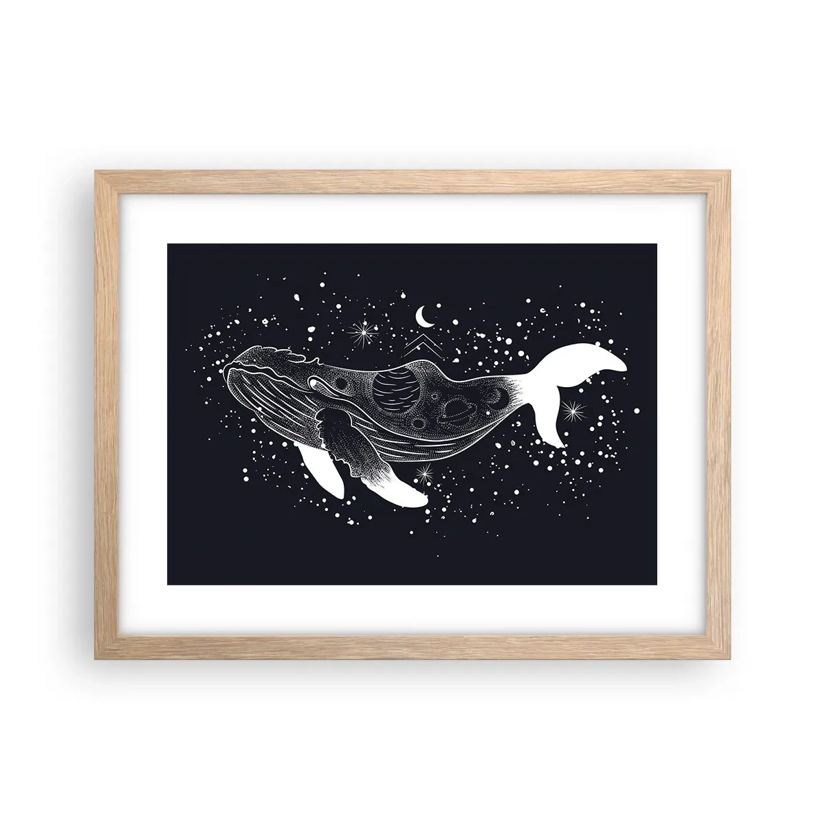 Affiche dans un chêne clair - Poster - Dans l'océan de l'univers - 40x30 cm