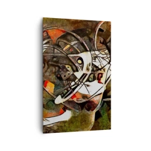 Impression sur toile - Image sur toile - Abstraction expressive dans des tons sombres avec des lignes dynamiques. - 80x120cm - Vous entendez le mouvement ? - Décoration murale moderne pour le salon et la chambre ARTTOR