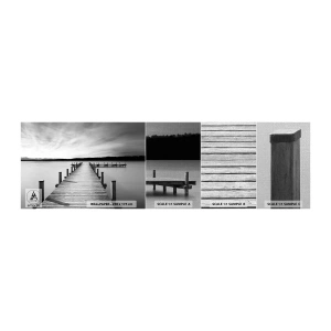 Échantillon de Papier Peint Premium Canvas - Au point d'eau - la paix - Paysage, Lac, Pont de bois - 100x30 cm