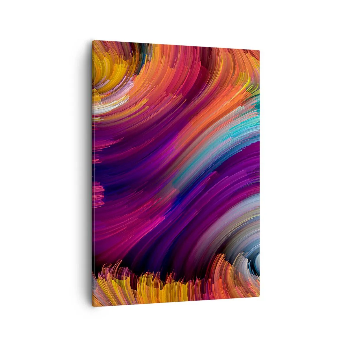 Impression sur toile - Image sur toile - Tourbillons abstraits aux couleurs vibrantes - 50x70cm - Le début d'un nouveau monde - Décoration murale moderne pour le salon et la chambre ARTTOR