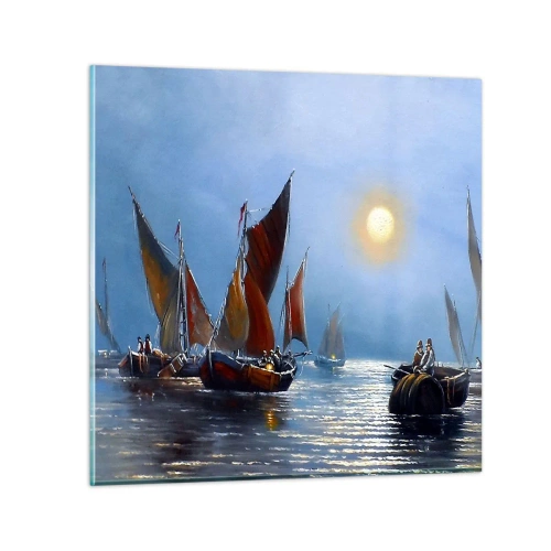 Impression sur verre - Image sur verre - Pêche de nuit - 30x30 cm