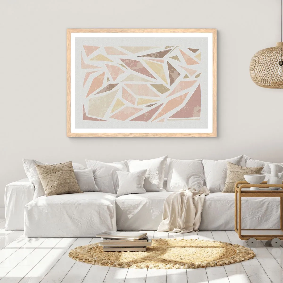 Affiche dans un chêne clair - Poster - Composition de vitraux - 91x61 cm