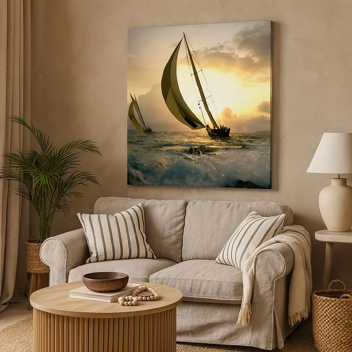 Impression sur toile - Image sur toile - Avec le vent et contre le vent - 30x30 cm