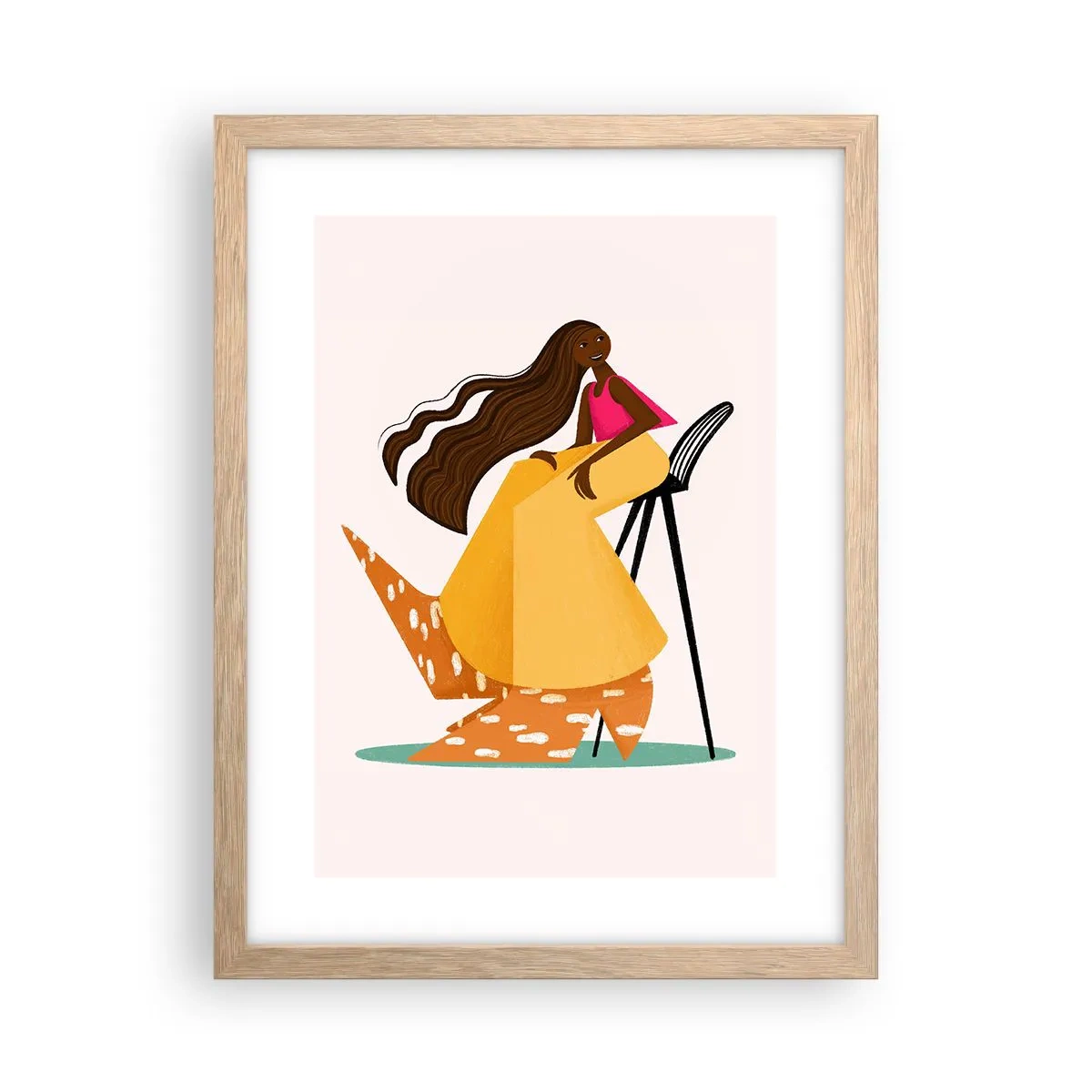 Affiche dans un chêne clair - Poster - La mode est aussi amusante - 30x40 cm