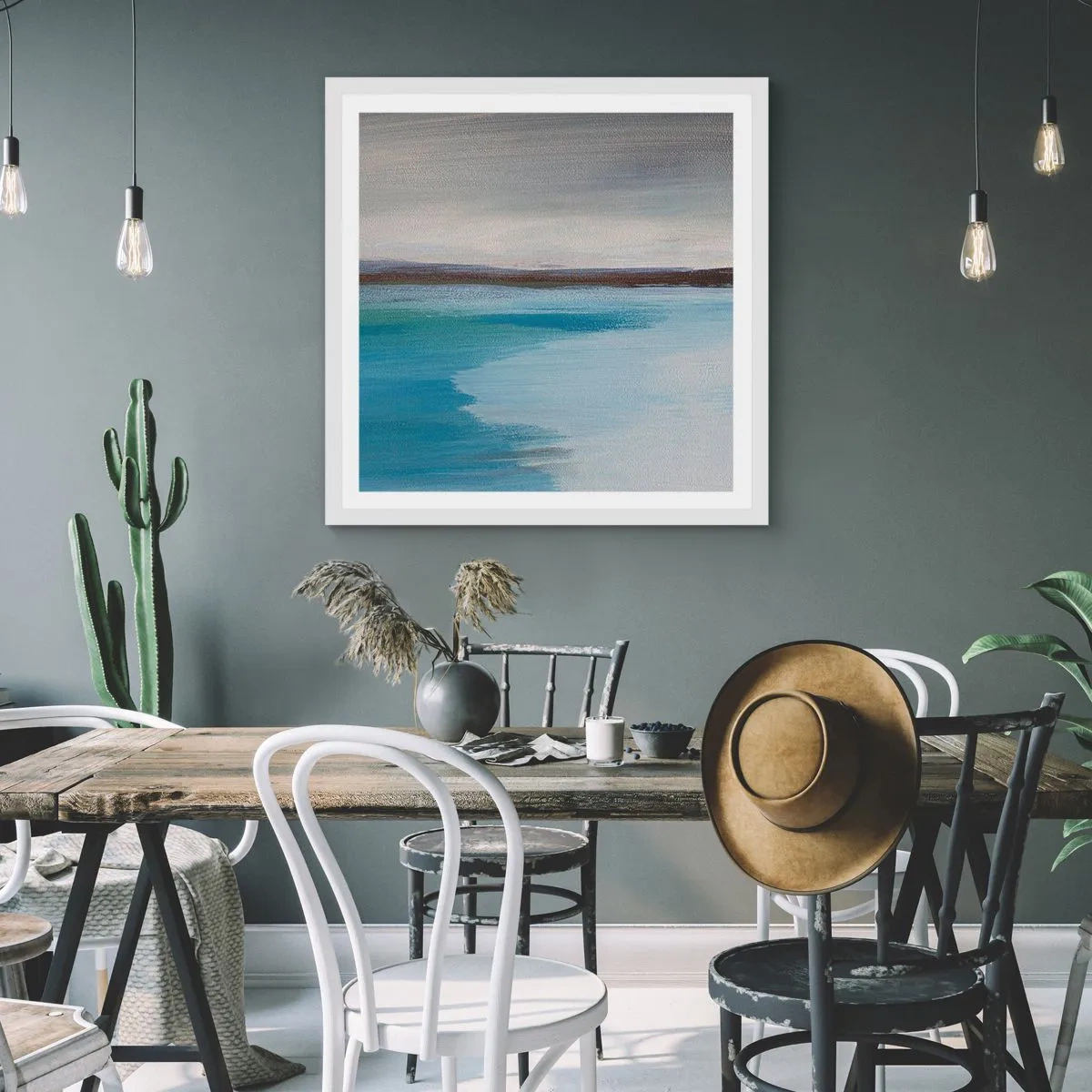 Affiche dans un cadre blanc - Poster - Paysage horizontal - 50x50 cm