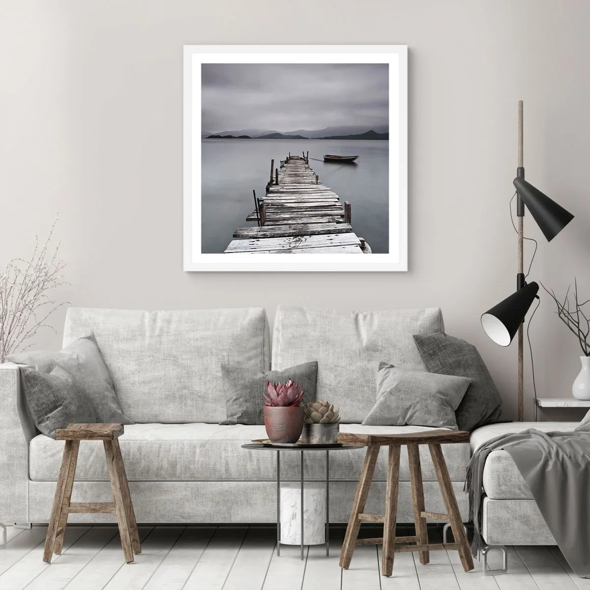 Affiche dans un cadre blanc - Poster - Tu peux partir demain - 40x40 cm