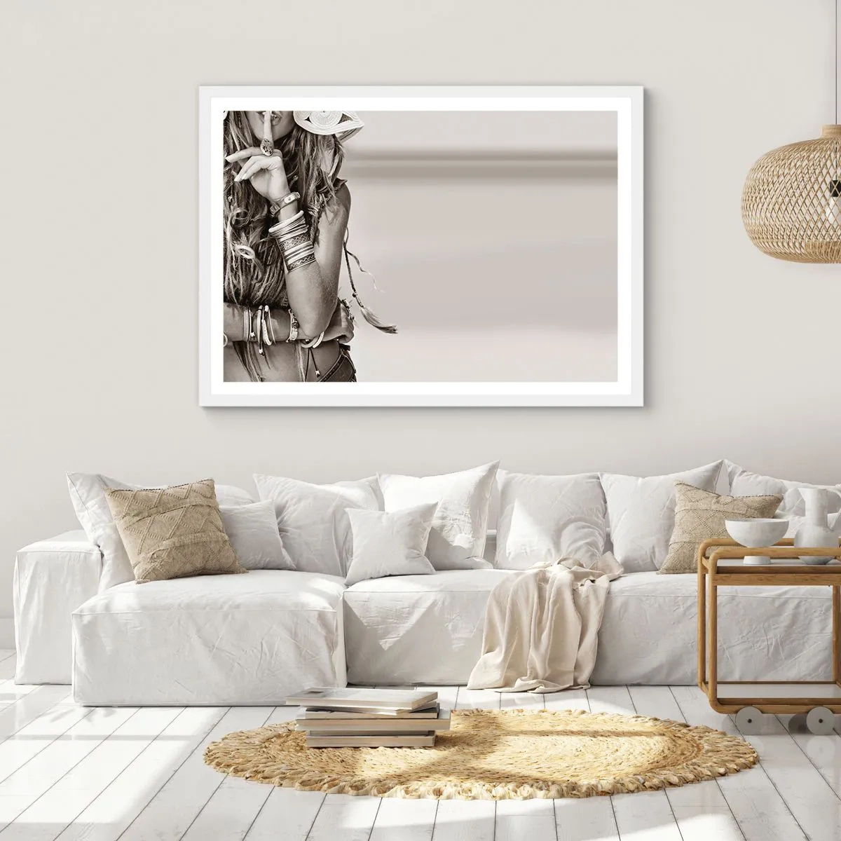 Affiche dans un cadre blanc - Poster - Comment va la fille - 70x50 cm