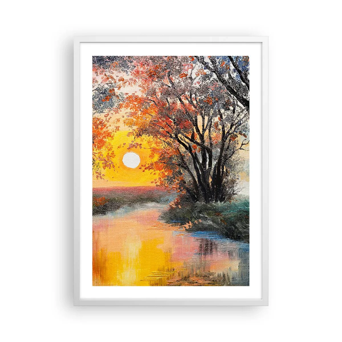 Affiche dans un cadre blanc - Poster - Climats de printemps - 50x70 cm