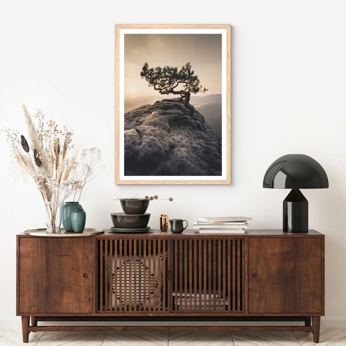 Affiche dans un chêne clair - Poster - La vie gagne toujours - 61x91 cm