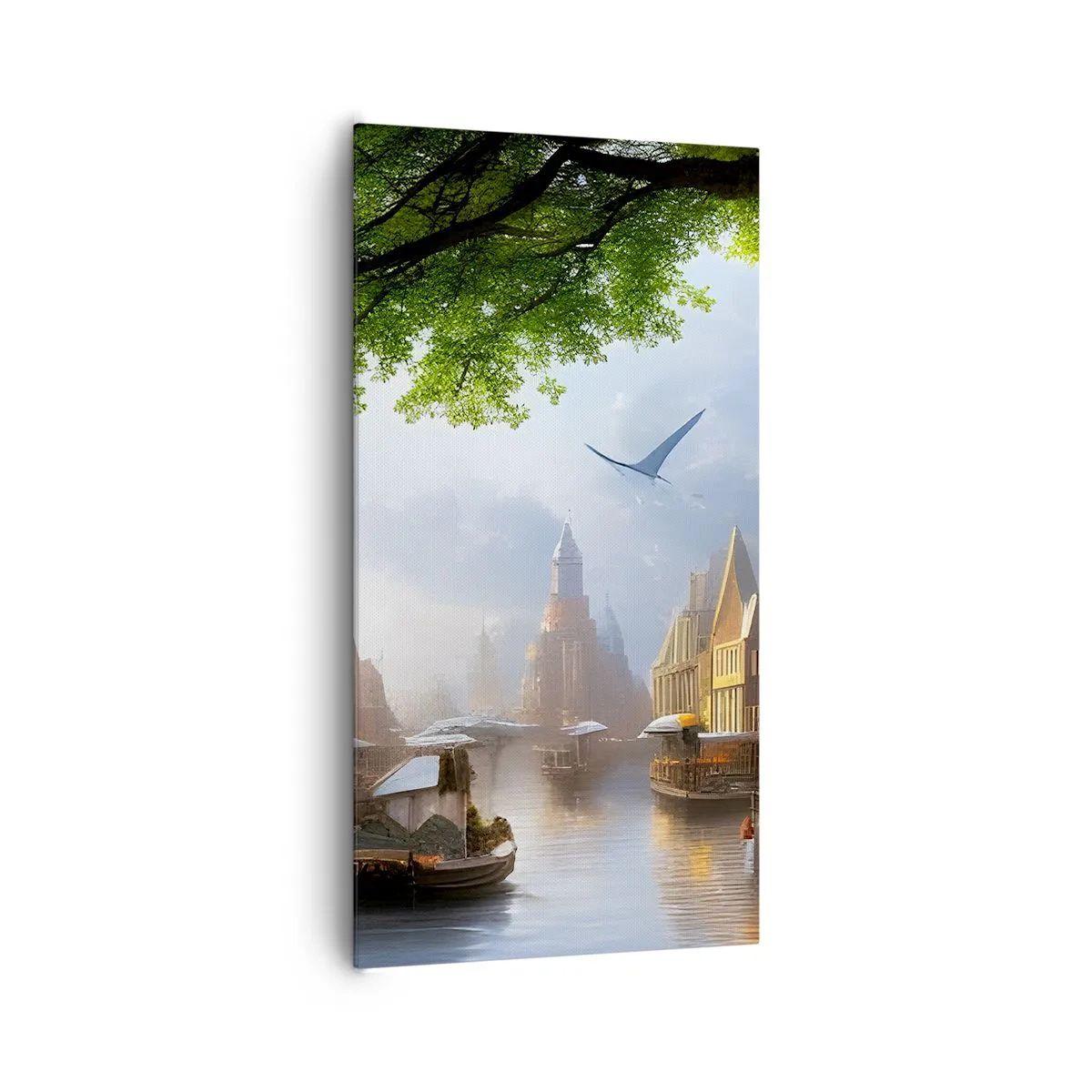 Impression sur toile - Image sur toile - Paysage urbain néerlandais - 65x120 cm