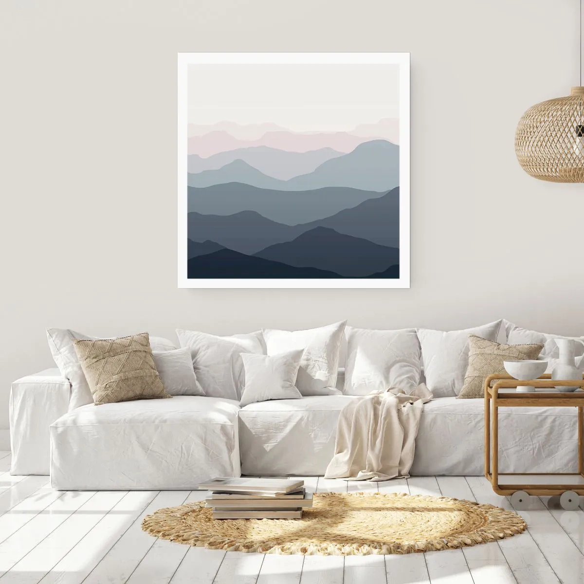 Affiche - Poster - Vagues de montagnes - 50x50 cm