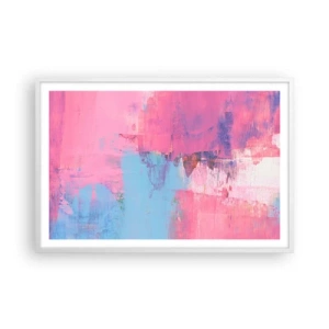 Affiche dans un cadre blanc - Poster - Du rose, du bleu et une pincée de lumière - 91x61 cm
