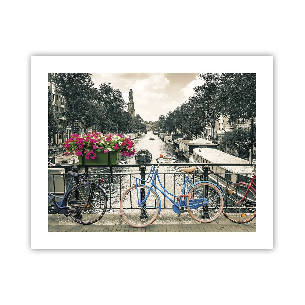Affiche - Poster - Couleurs de rue d'Amsterdam - 50x40 cm