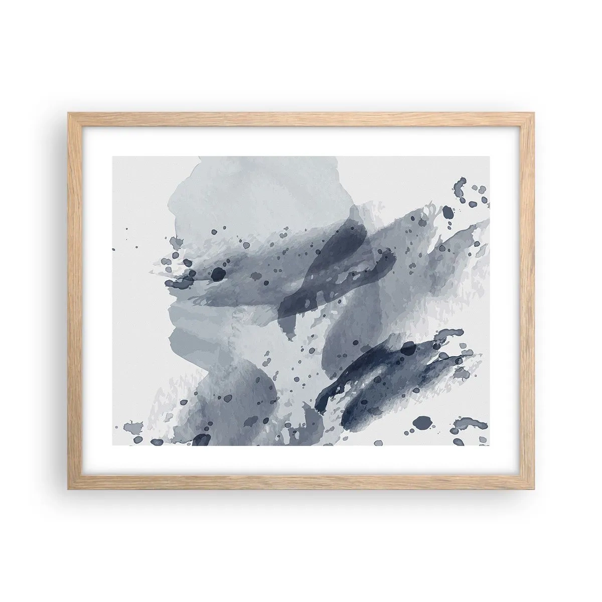 Affiche dans un chêne clair - Poster - Étude de la nature de l'eau - 50x40 cm