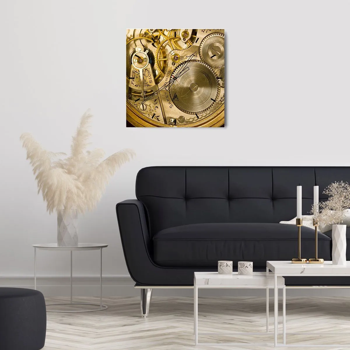 Horloge murale - Pendule murale - Marcher avec son temps - 40x40 cm