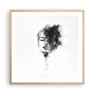 Affiche dans un chêne clair - Poster - De quoi rêve la fille - 60x60 cm