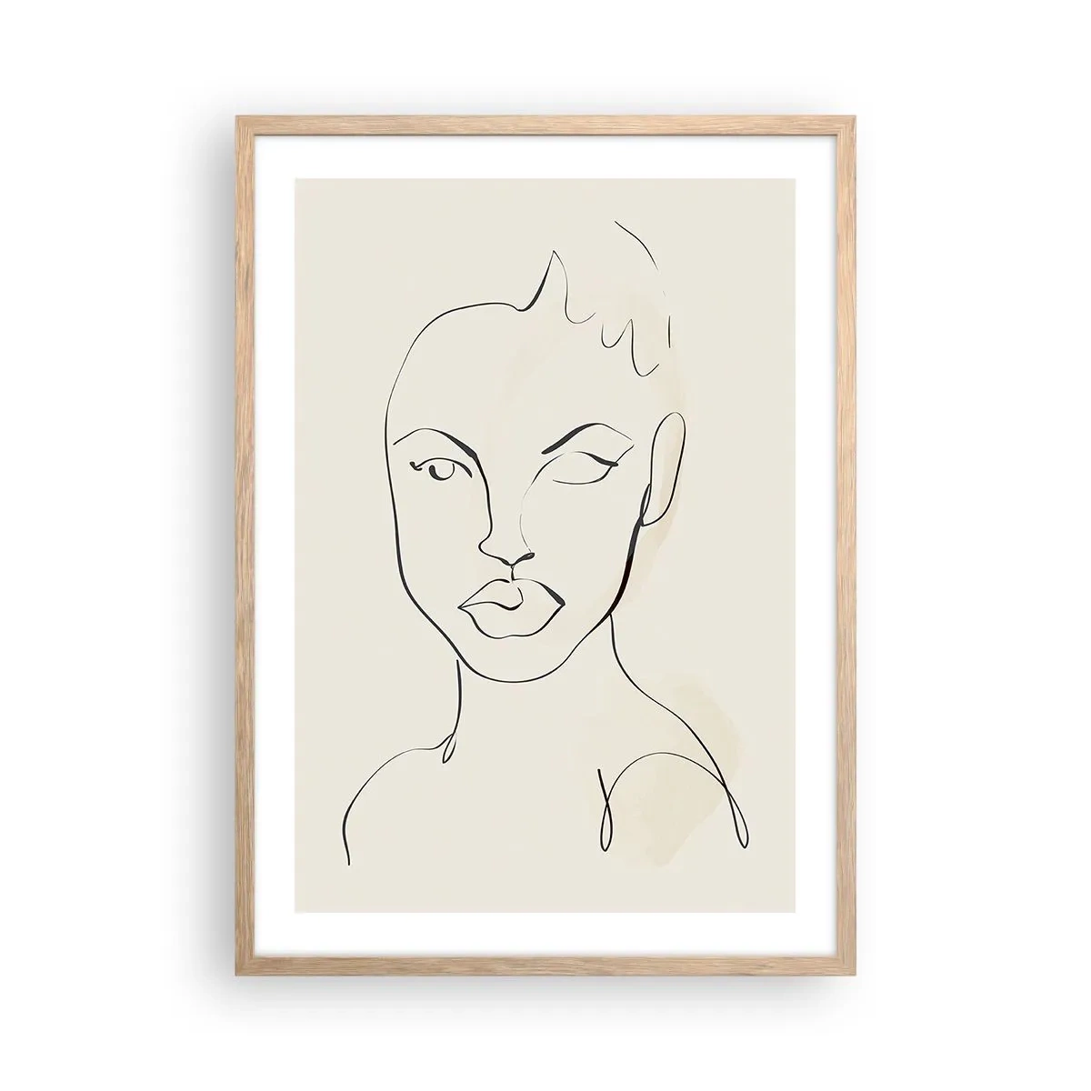 Affiche dans un chêne clair - Poster - Esquisse de la sensualité - 50x70 cm