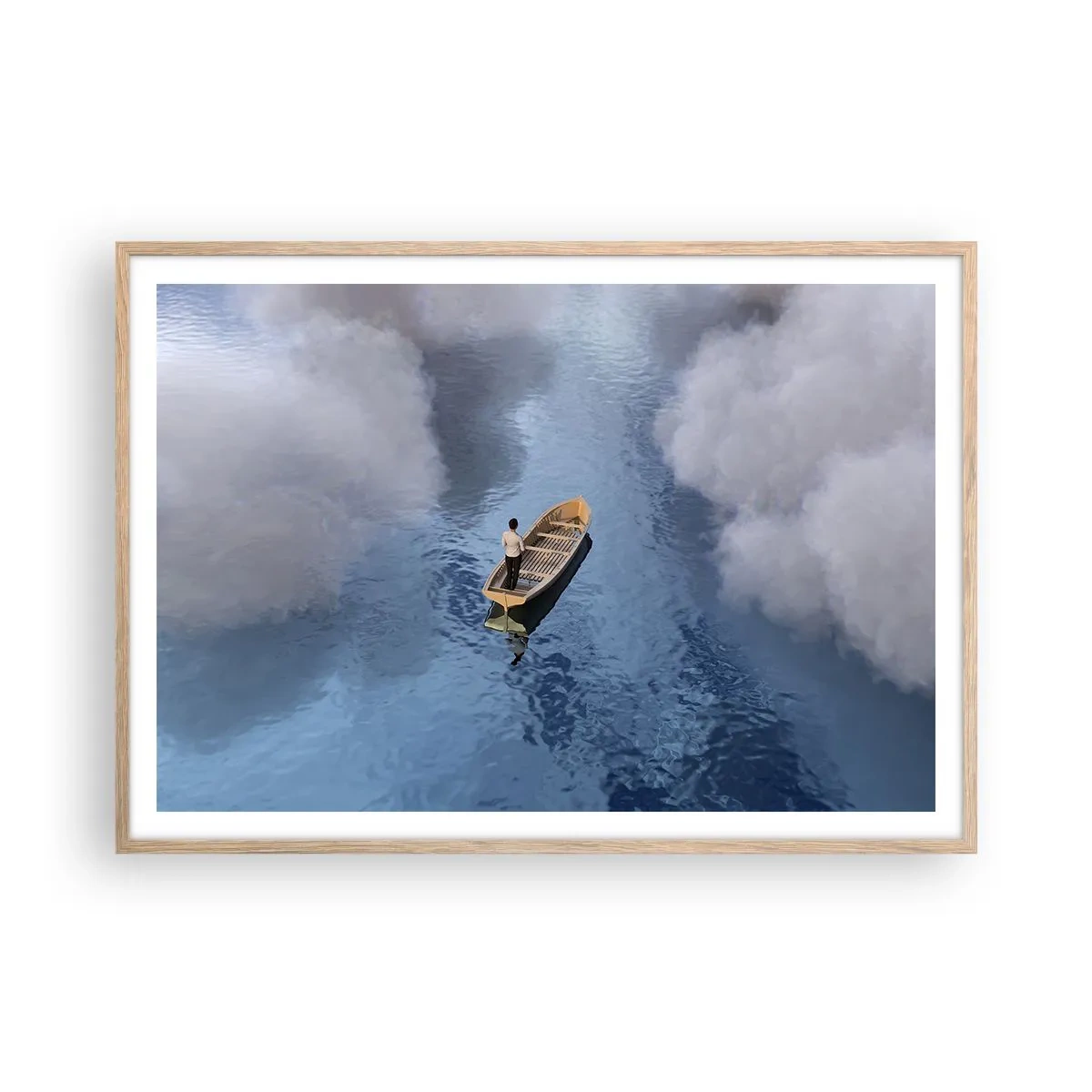 Affiche dans un chêne clair - Poster - Vie – voyage – inconnu - 100x70 cm