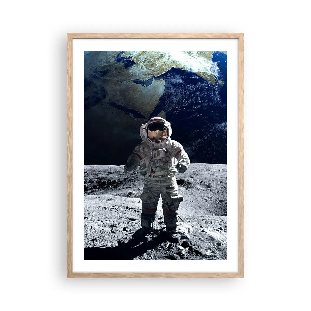 Affiche dans un chêne clair - Poster - Salutations de la lune - 50x70 cm
