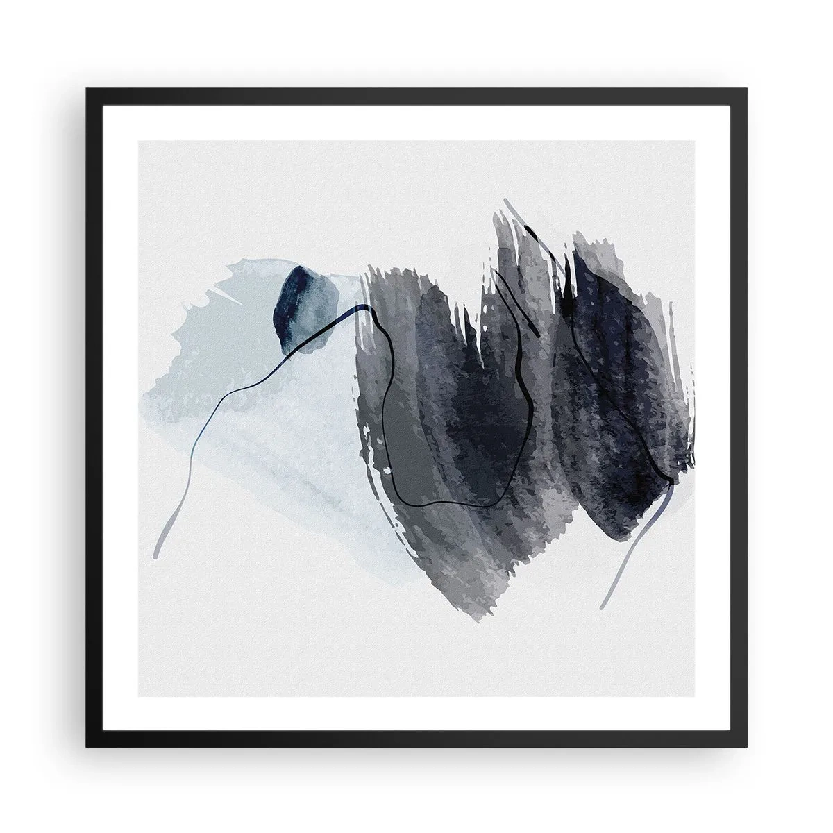 Affiche dans un cadre noir - Poster - Intensité et mouvement - 60x60 cm