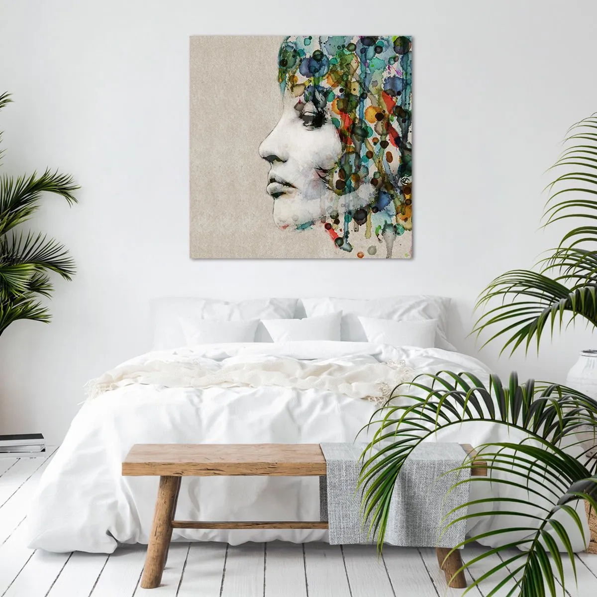 Impression sur toile - Image sur toile - Elle est sortie de la grisaille - 60x60 cm