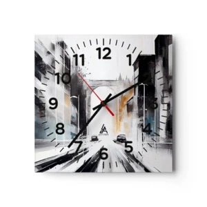 Horloge murale - Pendule murale - Étude de ville : architecture et mouvement - 40x40 cm