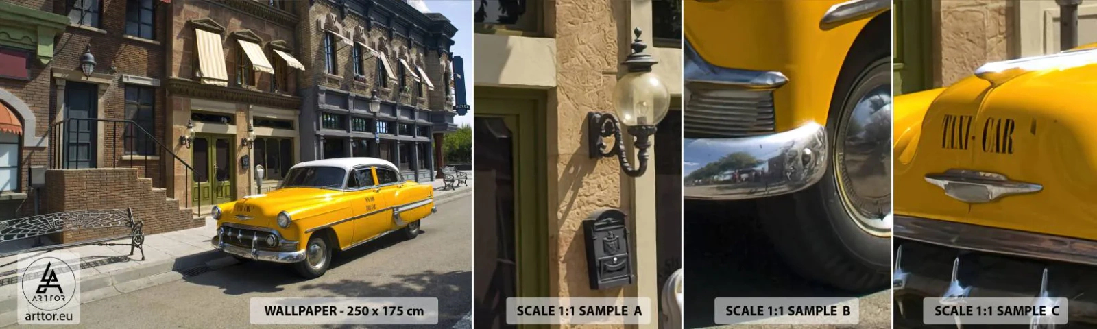 Échantillon De Papier Peint Standard Eco - Il y a longtemps en Amérique - Ville, Taxi, New York - 100x30 cm