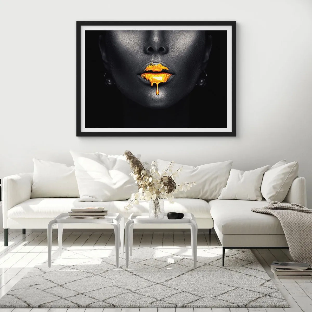 Affiche dans un cadre noir - Poster - Bouche d'or - 91x61 cm