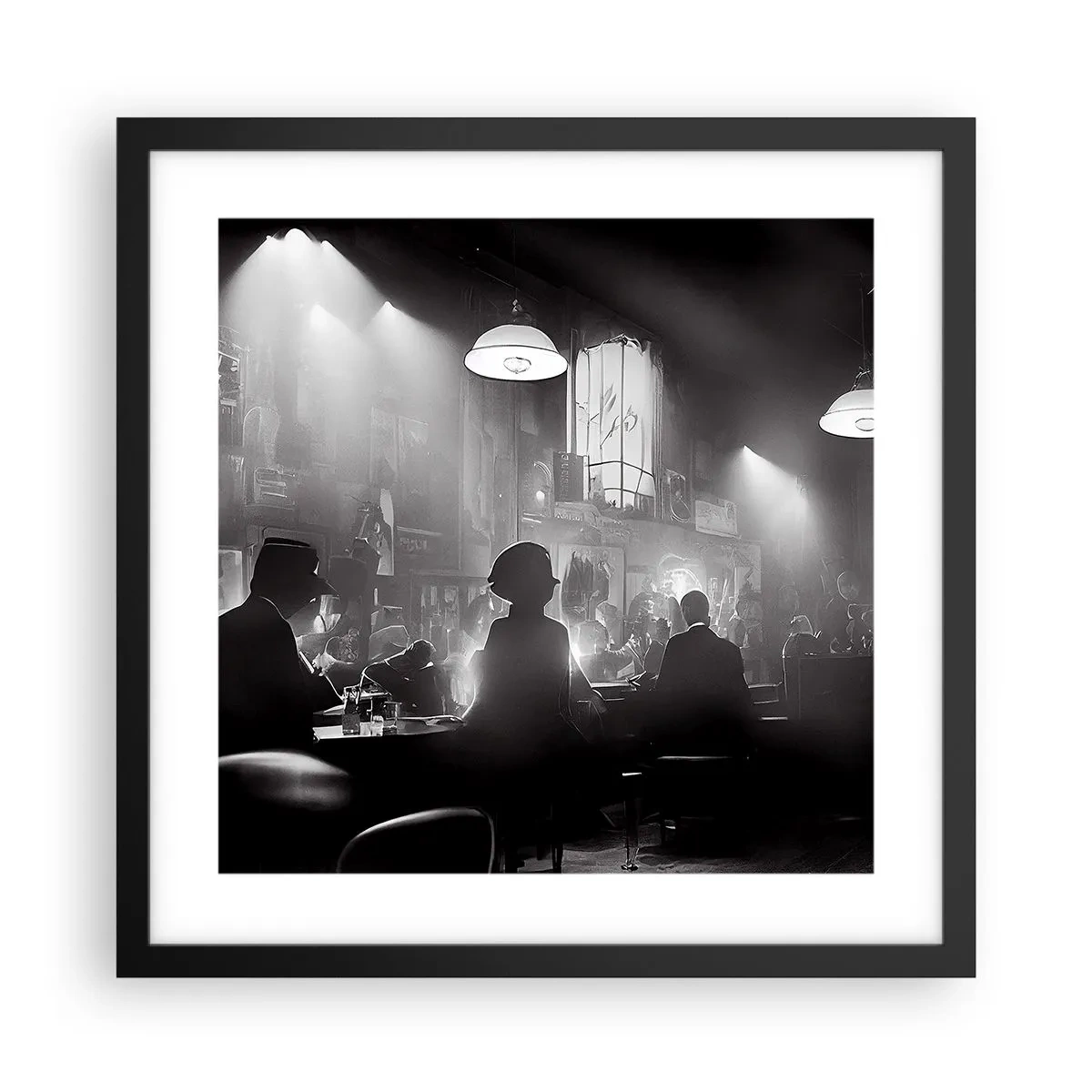 Affiche dans un cadre noir - Poster - Dans une ambiance jazz - 40x40 cm
