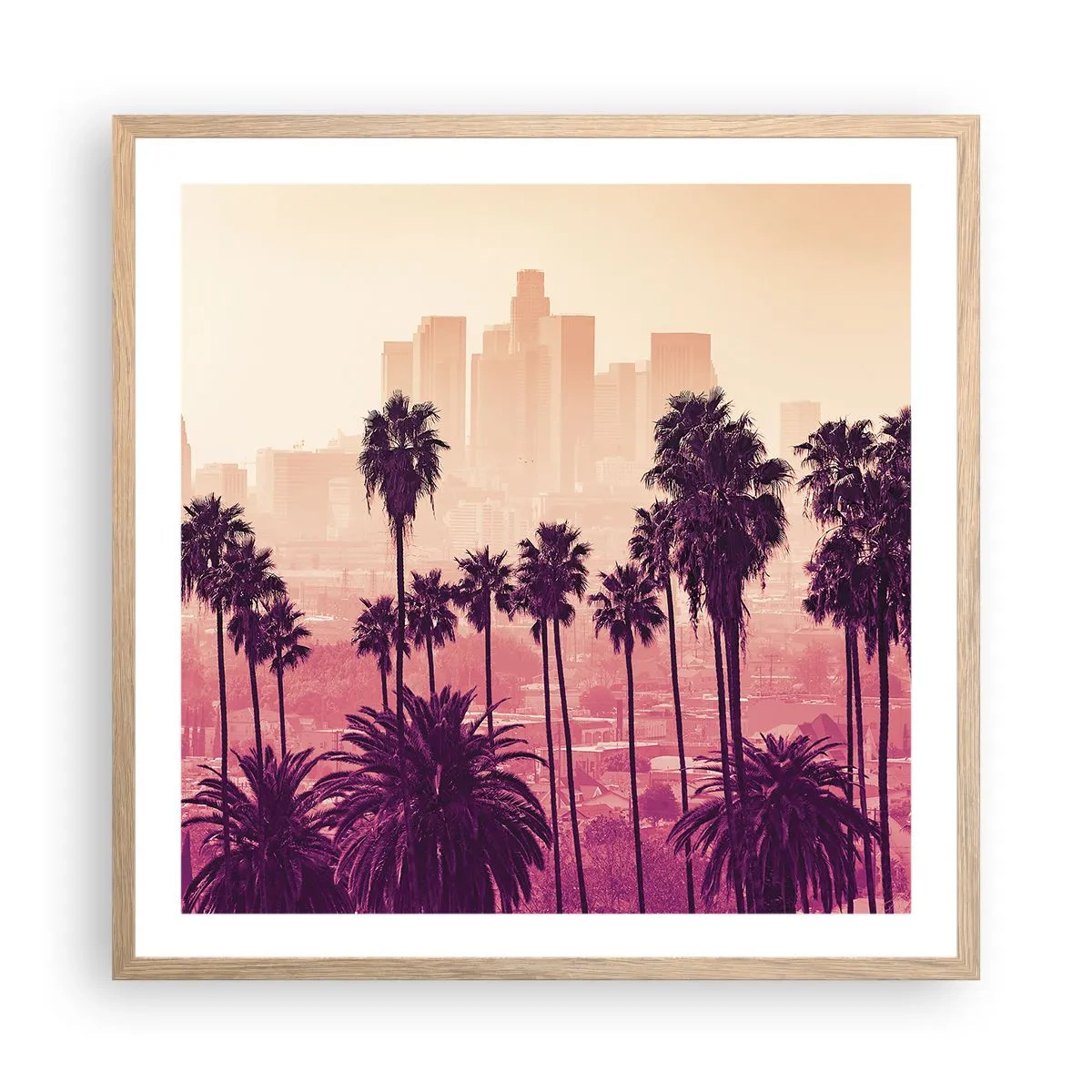Affiche dans un chêne clair - Poster - Paysage californien - 60x60 cm
