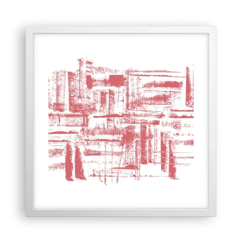 Affiche dans un cadre blanc - Poster - La ville rouge - 40x40 cm