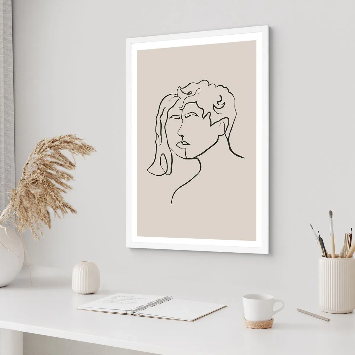 Affiche dans un cadre blanc - Poster - Et l'unité est apparue - 40x50 cm