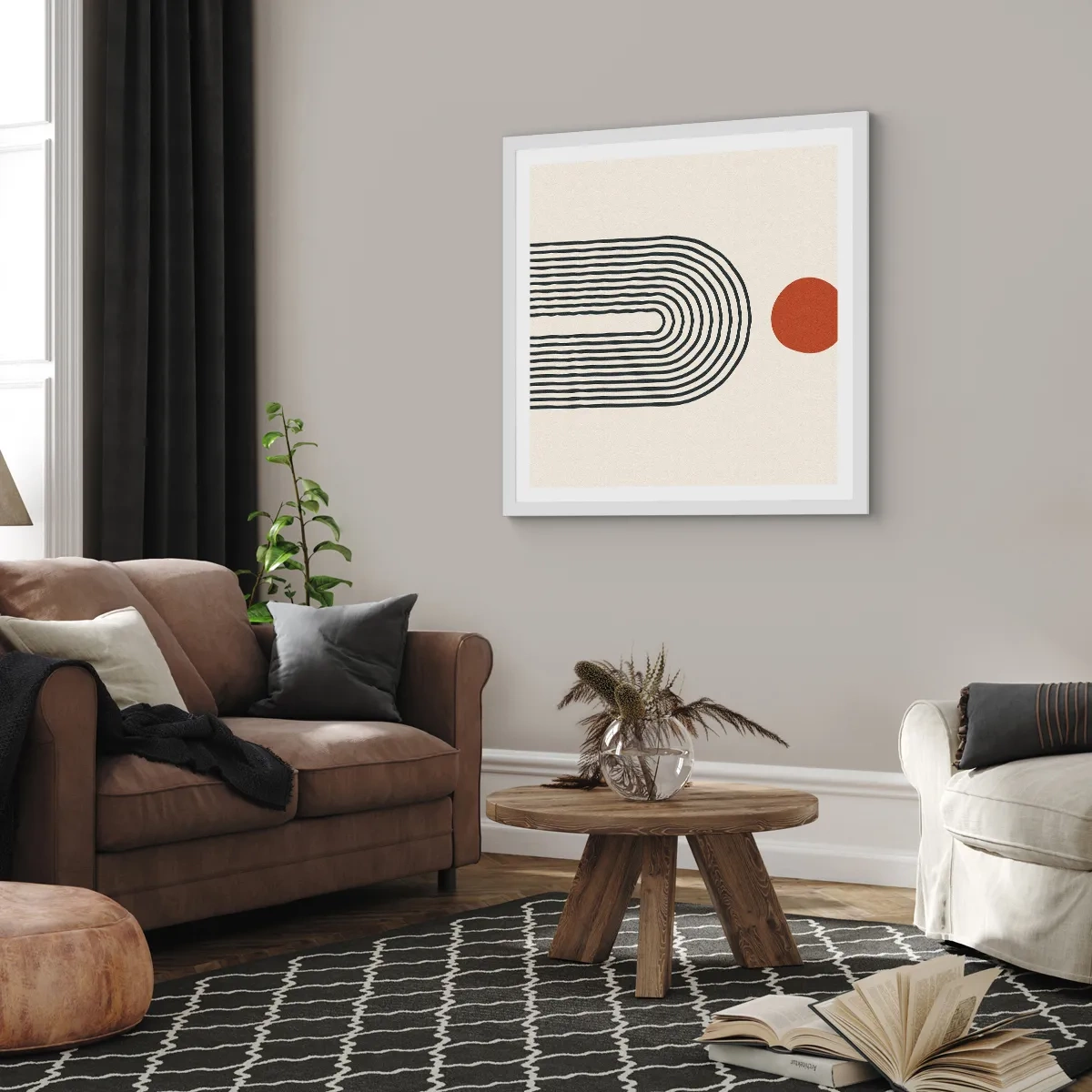 Affiche dans un cadre blanc - Poster - Le magnétisme des formes et des couleurs - 60x60 cm