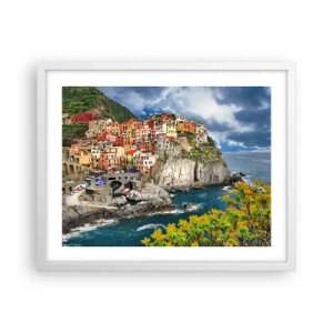 Affiche dans un cadre blanc - Poster - Un groupe embrassant les rochers - 50x40 cm