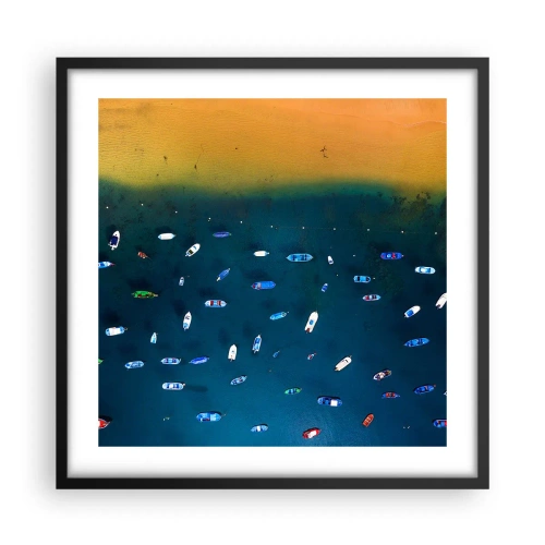 Affiche dans un cadre noir - Poster - Jeu de vacances - 50x50 cm