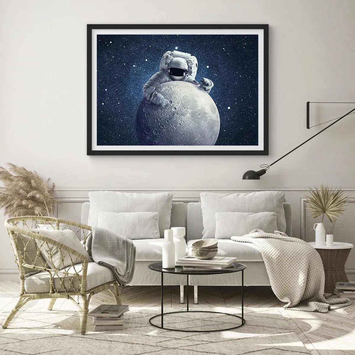 Affiche dans un cadre noir - Poster - Comique de l'espace - 91x61 cm
