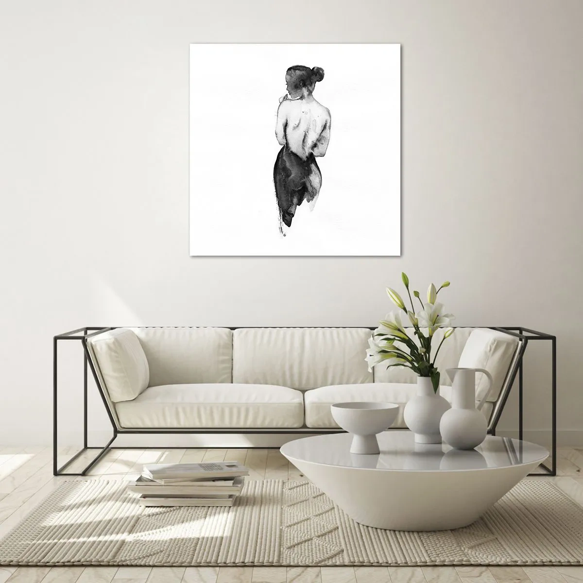 Impression sur verre - Image sur verre - Auprès d'elle, le monde disparaît - 50x50 cm