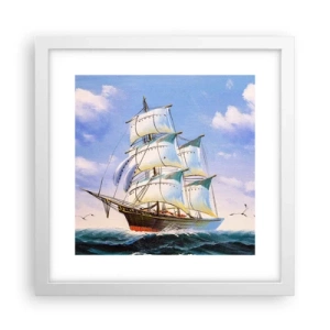 Affiche dans un cadre blanc - Poster - Fièrement avec le vent - 30x30 cm