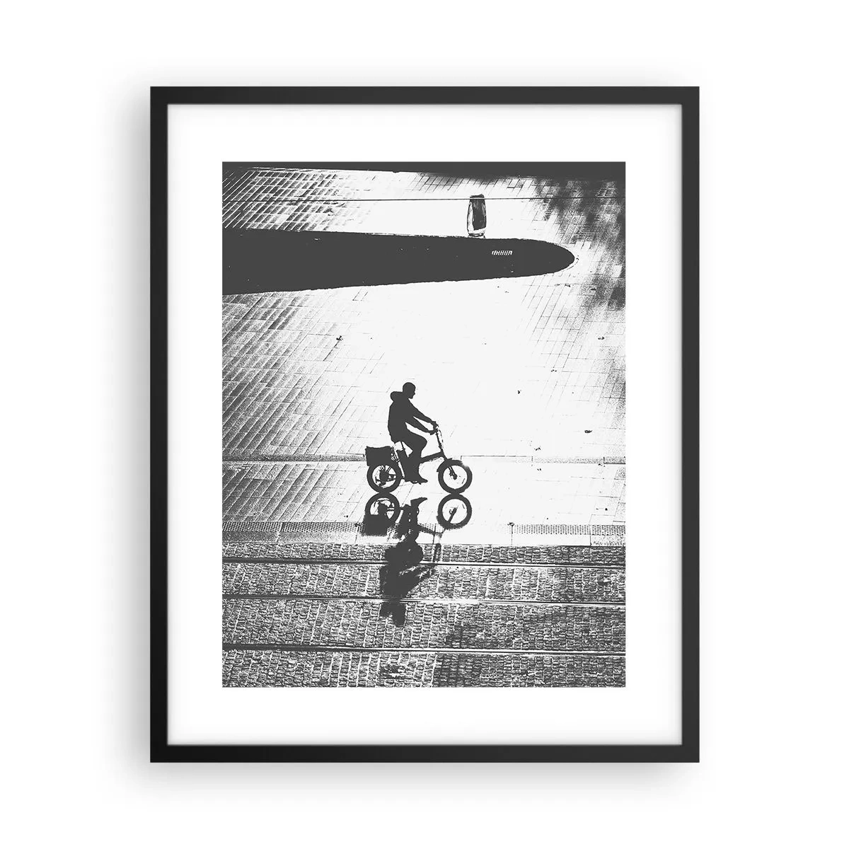 Affiche dans un cadre noir - Poster - Devant moi, à travers la ville - 40x50 cm