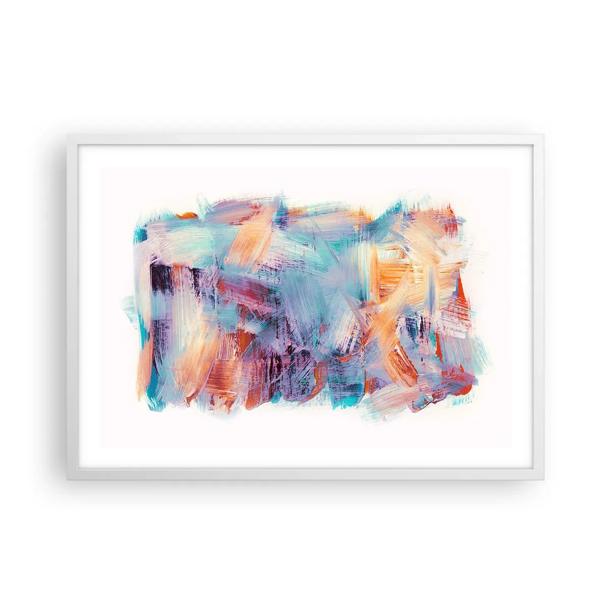 Affiche dans un cadre blanc - Poster - Un désordre coloré - 70x50 cm