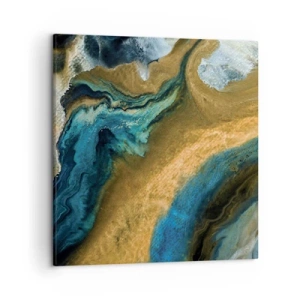 Impression sur toile - Image sur toile - Bleu - jaune - influences mutuelles - 50x50 cm