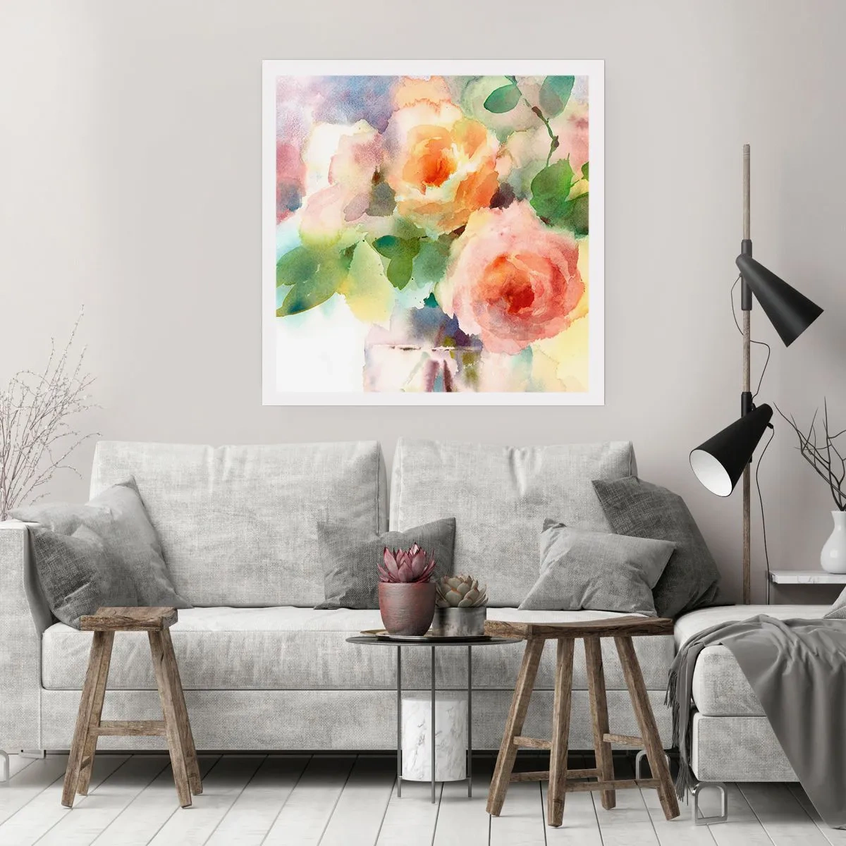 Affiche - Poster - Délicat comme l'aquarelle - 30x30 cm