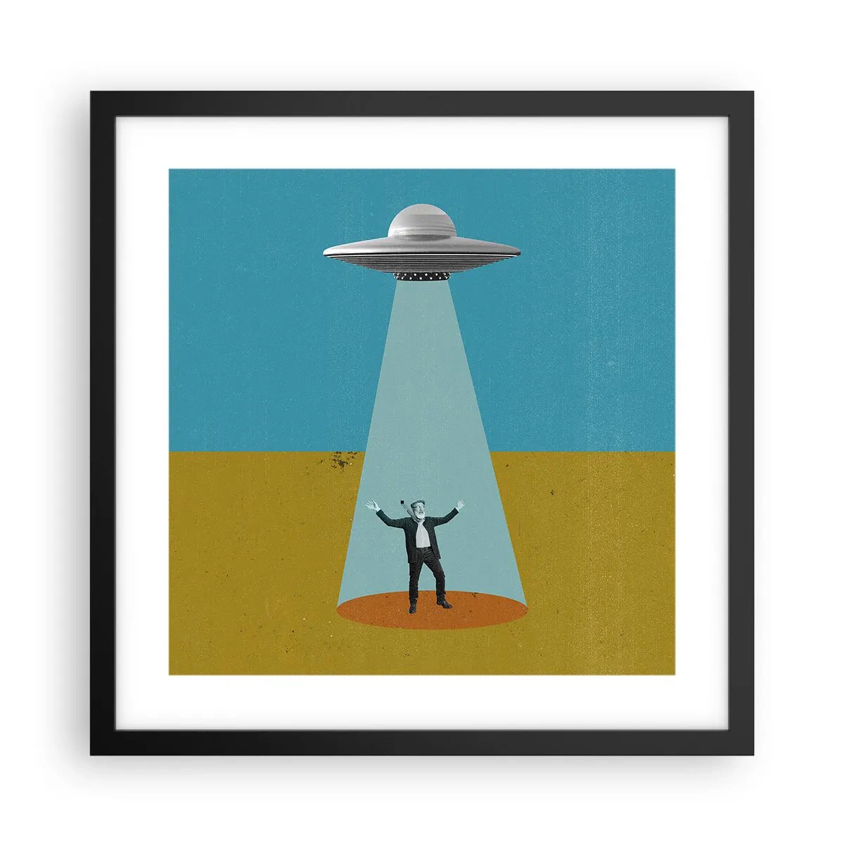 Affiche dans un cadre noir - Poster - Rencontre proche - 40x40 cm