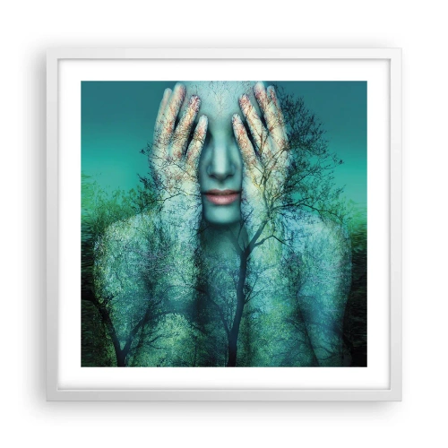Affiche dans un cadre blanc - Poster - immergé dans l'azur - 50x50 cm