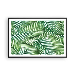 Affiche dans un cadre noir - Poster - Sous la canopée verte - 91x61 cm