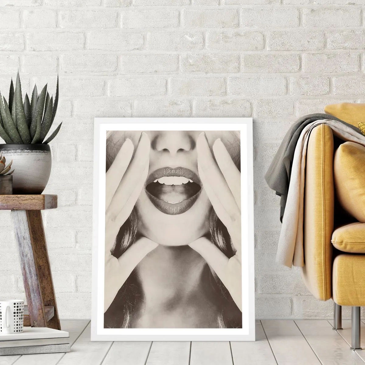 Affiche dans un cadre blanc - Poster - J'arrive! - 70x100 cm