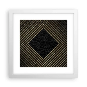 Affiche dans un cadre blanc - Poster - Géométrie dans un style glamour - 30x30 cm